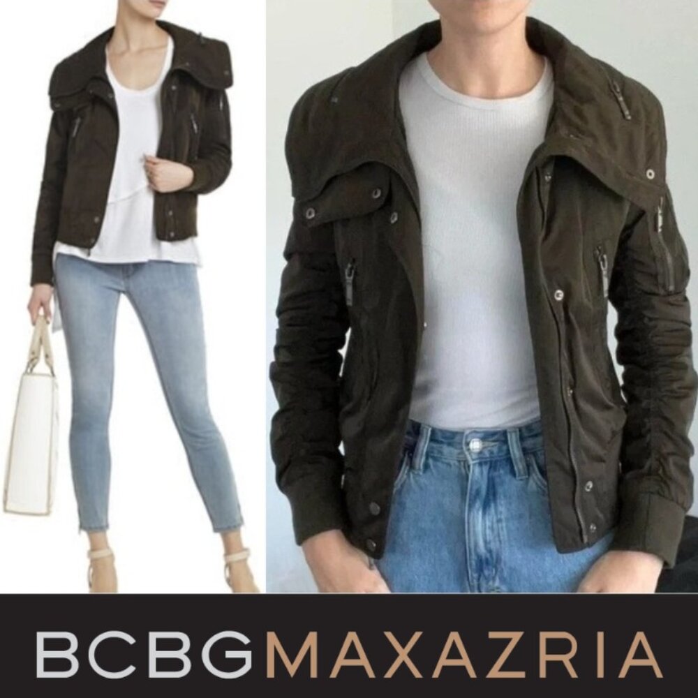𝖡𝖢𝖡𝖦𝖬𝖠𝖷𝖠𝖹𝖱𝖨𝖠 Women's Bomber Jacket Army Green (Size M)